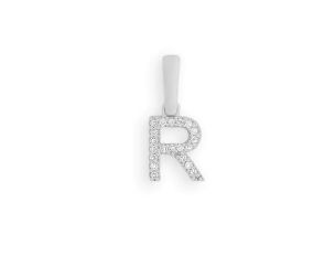Palido Anhänger Buchstabe "R" 14kt Weißgold 0,5g Diamanten 0,03ct 