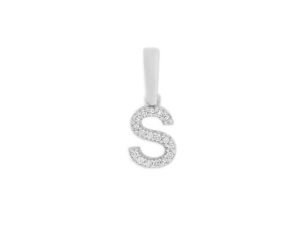 Palido Anhänger Buchstabe "S" 14kt Weißgold 0,4g Diamanten 0,02ct 