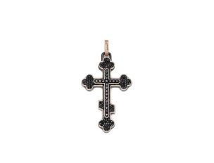 Baraka Anhänger Kreuz 18kt Roségold Keramik Diamanten 1,15ct Neu