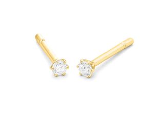 Ohrstecker Solitär 18kt Gelbgold 0,6g Diamanten 0,15ct 