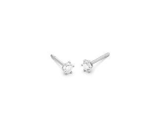Ohrstecker Solitär 18kt Weißgold 1,0g Diamanten 0,30ct