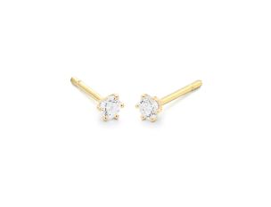Ohrstecker Solitär 18kt Gelbgold 1,2g Diamanten 0,50ct 
