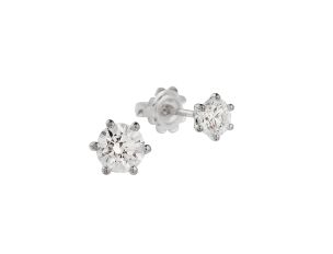 Ohrstecker Solitär 18kt Weißgold 1,1g Diamanten 0,50ct 