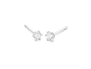Ohrstecker Solitär 18kt Weißgold 1,3g Diamanten 0,40ct