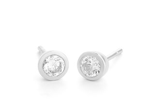Ohrstecker Solitär 18kt Weißgold 1,6g Diamanten 0,50ct 