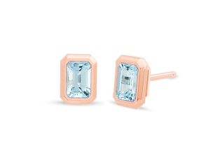 Facet Ohrstecker 18kt Roségold 2,0g Aquamarine