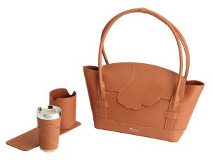 AnnLee Handtasche Bag Ginza braun Set Tasche Cup Cupholder