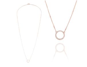 Palido Halskette Anhänger Ring 14kt Roségold 0,9g Diamanten 0,05ct