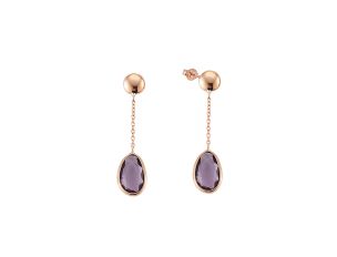 Palido Ohrstecker 14kt Rotgold Amethyst Neu