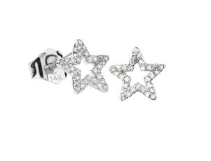 Palido Ohrstecker Stern 14kt Weißgold 0,9g Diamanten 0,09ct