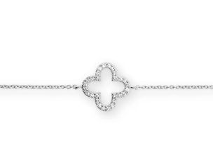Palido Armband Anhänger Blume 14kt Weißgold 0,7g Diamanten 0,05ct 