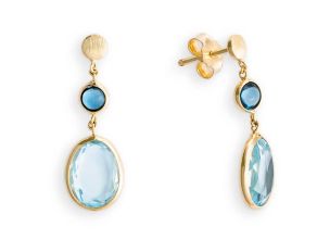 Palido Ohrschmuck 14kt Gelbgold 2,4g Topas London Blue