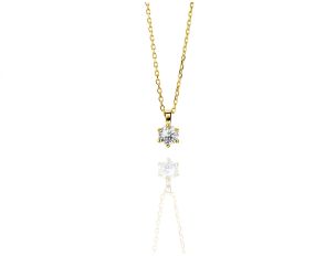 Halskette Solitär 18kt Gelbgold Diamant 0,30ct Länge 420mm Neu