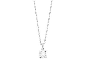 Halskette Solitär 18kt Weißgold 1,7g Diamant 0,51ct 420mm 