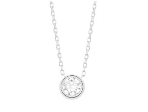 Halskette Solitär 18kt Weißgold Diamant 0,50ct Länge 420mm 2,1g