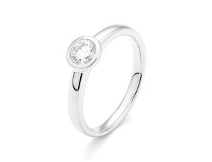 Ring Solitär 18kt Weißgold 3,6g Diamant 0,50ct 