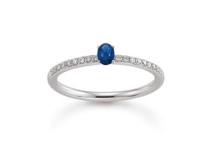 Palido Ring 18kt Weißgold 2,4g Diamanten 0,12ct Saphir