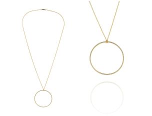 Palido Halskette Anhänger Rund 18kt Gelbgold 2,4g Diamanten 0,20ct