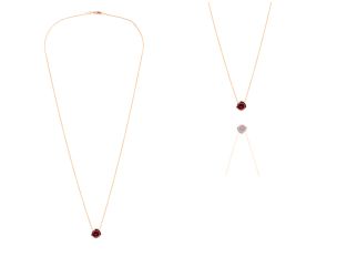 Palido Halskette Anhänger 18kt Roségold Rhodolit rot Neu