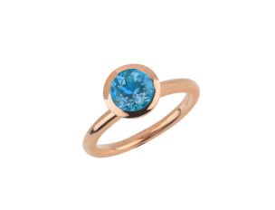 Palido Ring 18kt Roségold Topas London Blue 1,47ct Neu 