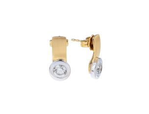 Ohrstecker Solitär 18kt Gelbgold Weißgold Diamanten 1,04ct 2g