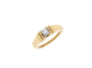 Ring Solitär 14kt Gelbgold Diamant 0,20ct 3,6g