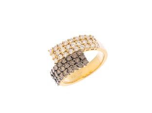 Ring Pavé 18kt Gelbgold Diamanten 1,42ct 7,9g