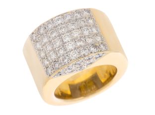 Ring 18kt Gelbgold Diamanten Pavee 2,75ct 43,0g