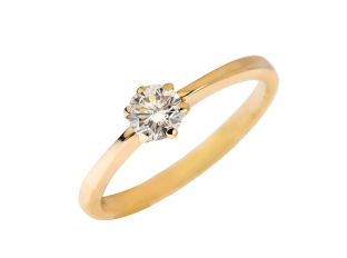 Ring Solitär 14kt Gelbgold Diamant 0,40ct 2,1g