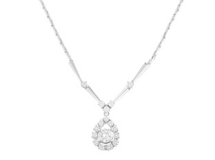 Halskette Anhänger 14kt Weißgold 16,5g Diamanten 1,95ct 450mm