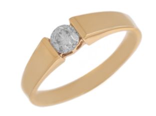 Ring Solitär 14kt Gelbgold Diamant 0,40ct 3,6g