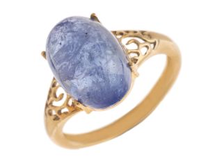 Ring 9kt Gelbgold Tansanit Cabochon 3,9g 