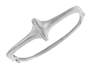 Armreif 18kt Weißgold 26,3g Diamanten 0,40ct mit Zertifikat
