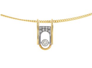 Anhänger 14kt Gelb/Weißgold 7,1g Diamanten 0,83ct