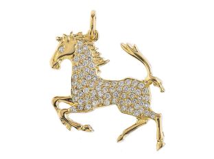 Anhänger Pferd 18kt Gelbgold 12,1g Diamanten 1,38ct