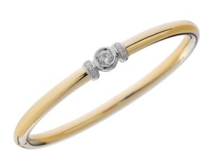 Armreif 14kt Gelbgold 14kt Weißgold 15,4g Diamanten 0,58ct