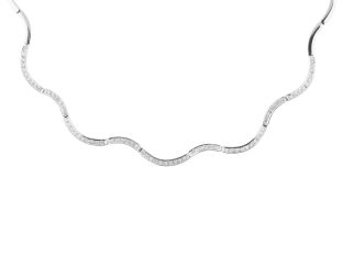 Collier 14kt Weißgold 20,2g Diamanten 0,84ct 380mm