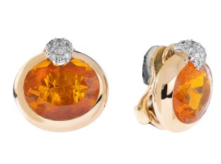 Ohrschmuck 18kt Gelbgold 18kt Weißgold 16,6g Diamanten 0,48ct Feueropal 7,73ct Handarbeit mit Box