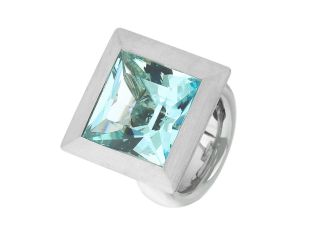 Ring Design 18kt Weißgold massiv 47,0g  Aquamarin 13,00ct Handarbeit