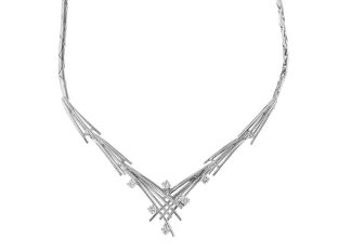 Halskette 14kt Weißgold 19,0g Diamanten 0,36ct 420mm
