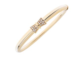 Armreif 18kt Gelbgold 20,0g Diamanten 0,20ct 175mm Handarbeit