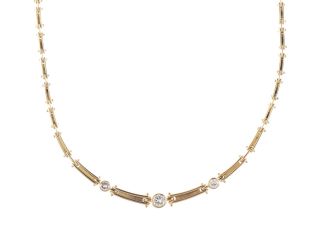 Halskette 18kt Gelbgold 31,6g Diamanten 1,15ct 400mm Handarbeit