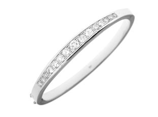 Armreif 18kt Weißgold 48,1g Diamanten 3,02ct 170mm mit Expertise