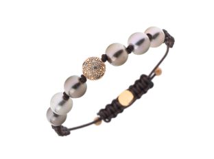 Gellner Armband Textil Tahiti Zuchtperlen 18kt Roségold 17,0g Diamanten 0,50ct mit Box