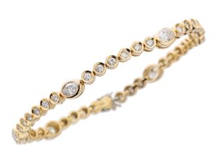 Armband Tennis 14kt Gelbgold Diamanten 3,00ct 185mm