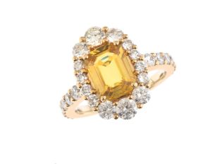 Ring 18kt Gelbgold 7,3g Diamanten 1,75ct Chrysoberyll 6,00ct