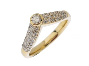 Ring 14kt Gelbgold 5,5g Diamanten 0,60ct mit Box