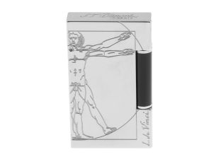 S.T. Dupont Feuerzeug Vitruvian Man Leonardo daVinci Linie 2 Palladium Limitiert Bj.2016