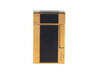 S.T. Dupont Feuerzeug Chinalack Schwarz Gelbgold Full Set