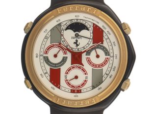 Ferrari Formula Chronograph Mondphase Bj.1990 Full Set original Vintage Unpoliert